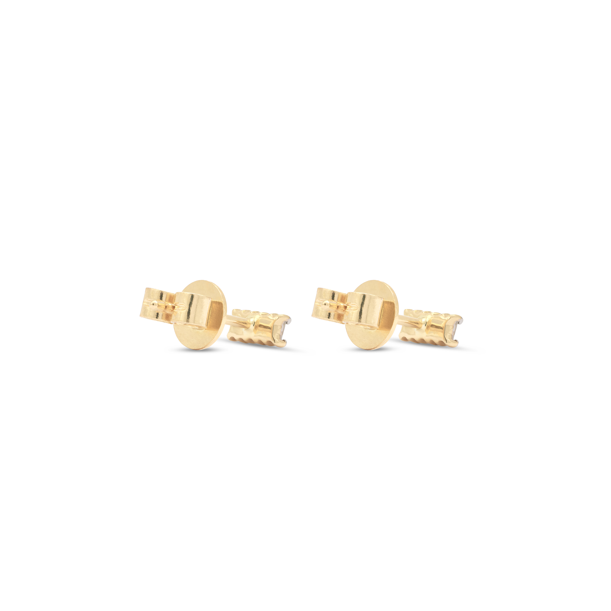Single | Small Baguette Diamond Earrings | 10K Yellow Gold