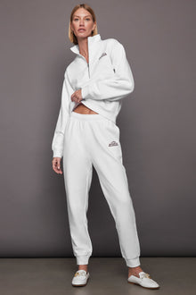 Bandier | Les Sports Bandier 1/2 Zip Sweatshirt | White/Cordovan