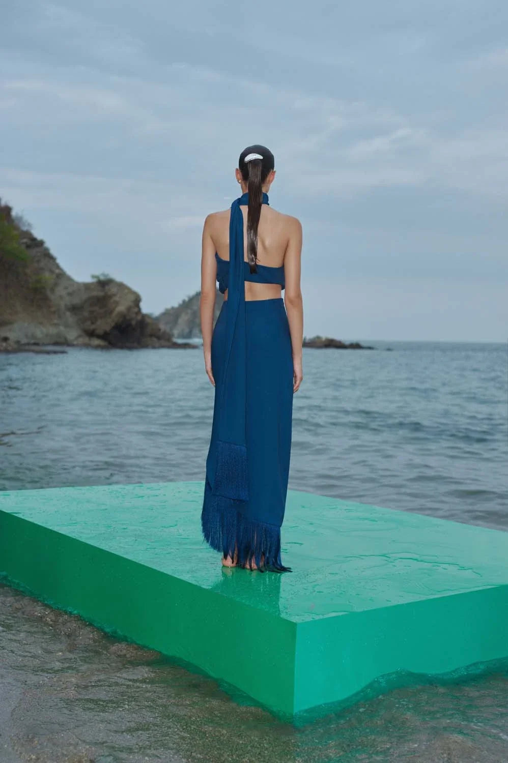 Aperol Midi Skirt | Blue Sail