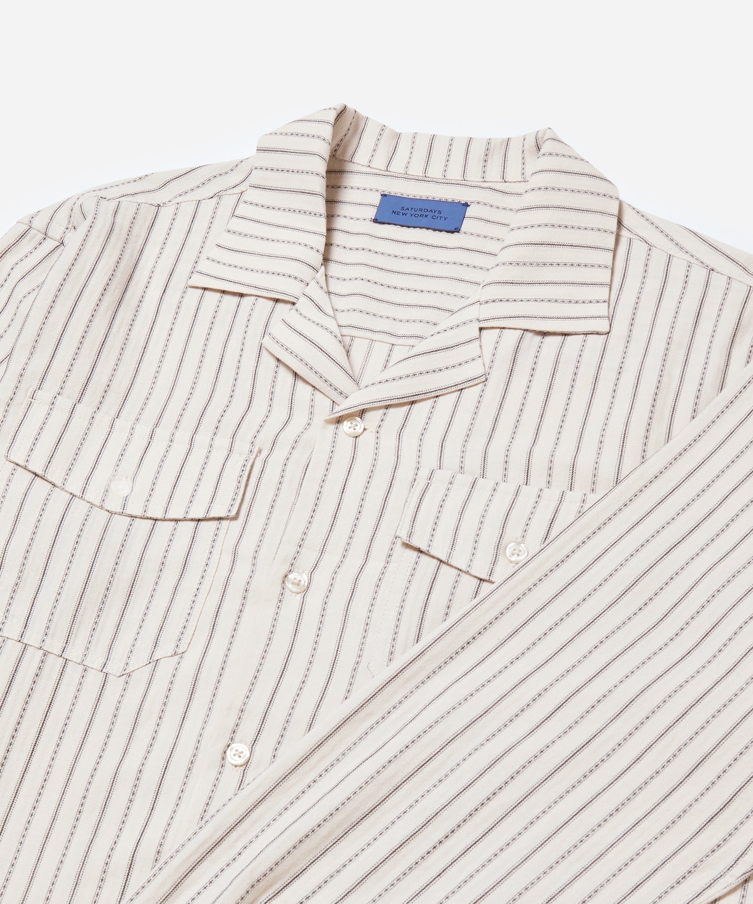Mens | Marco Brushed Shirring Long Sleeve Shirt | Ivory