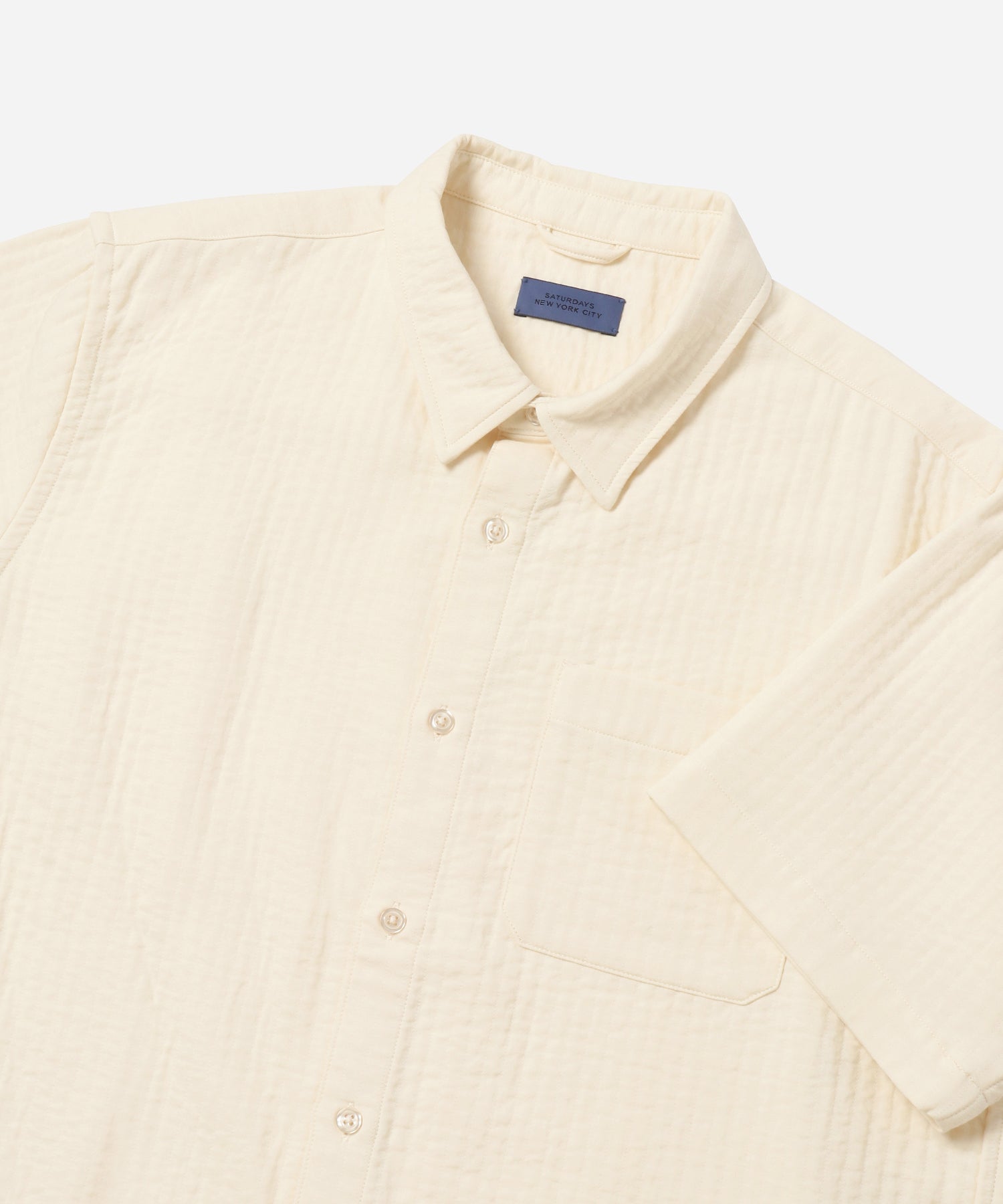 Ivory | Bruce Double Layer Crinkle Short Sleeve Shirt