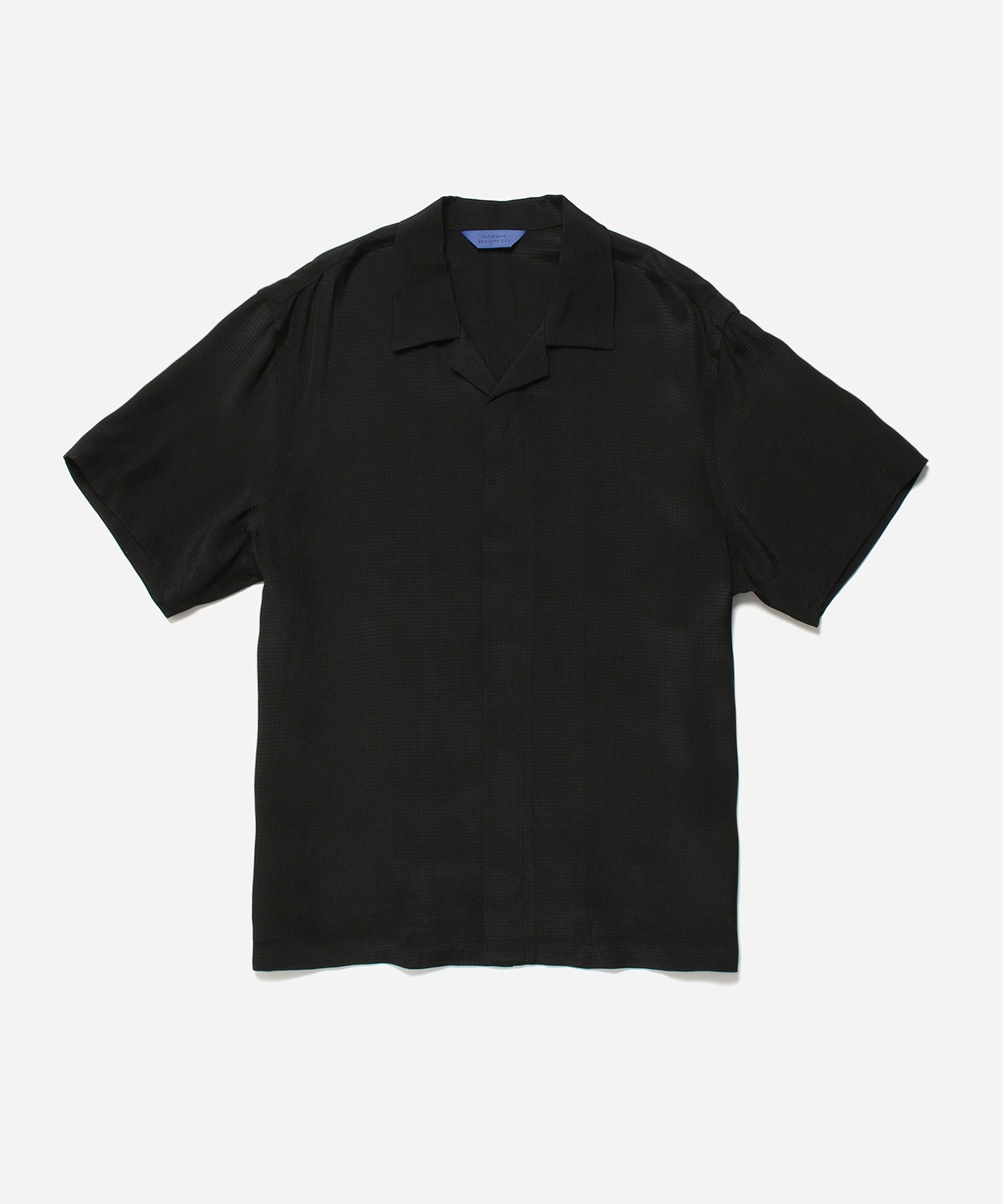 Mens | York Mini Houndstooth Short Sleeve Shirt | Black