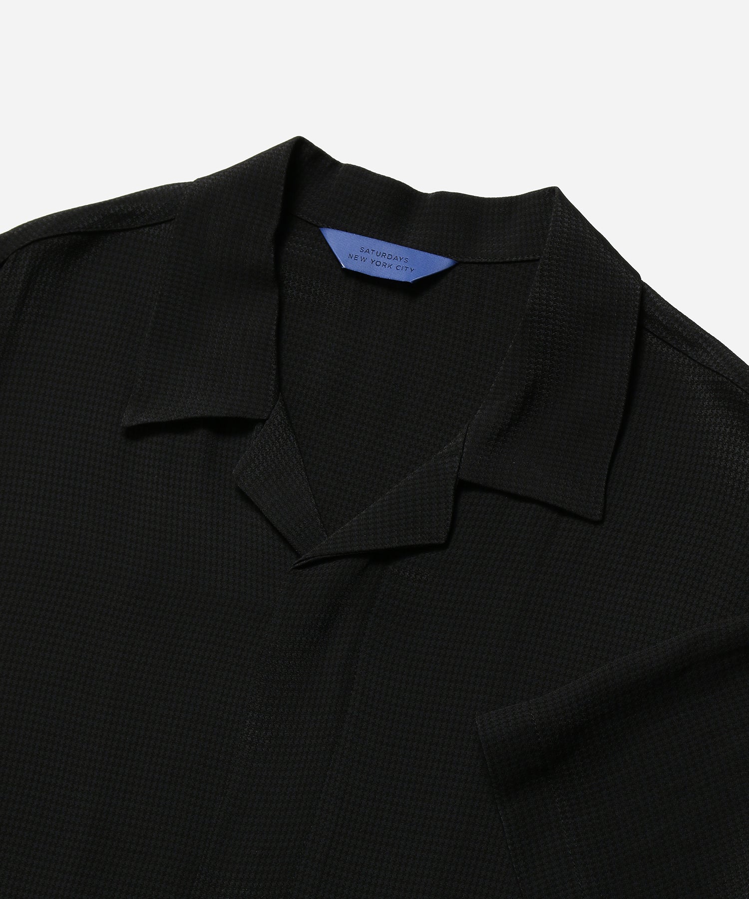 Mens | York Mini Houndstooth Short Sleeve Shirt | Black