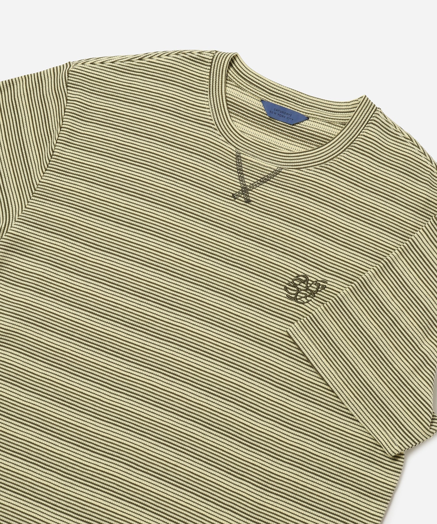 French Vanilla | Striped Waffle Relaxed SS Tee