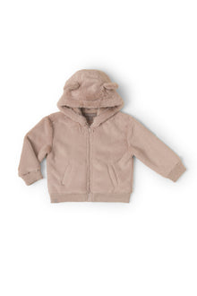 Kids | Faux Fur Bear Toddler Bomber | Antique Taupe