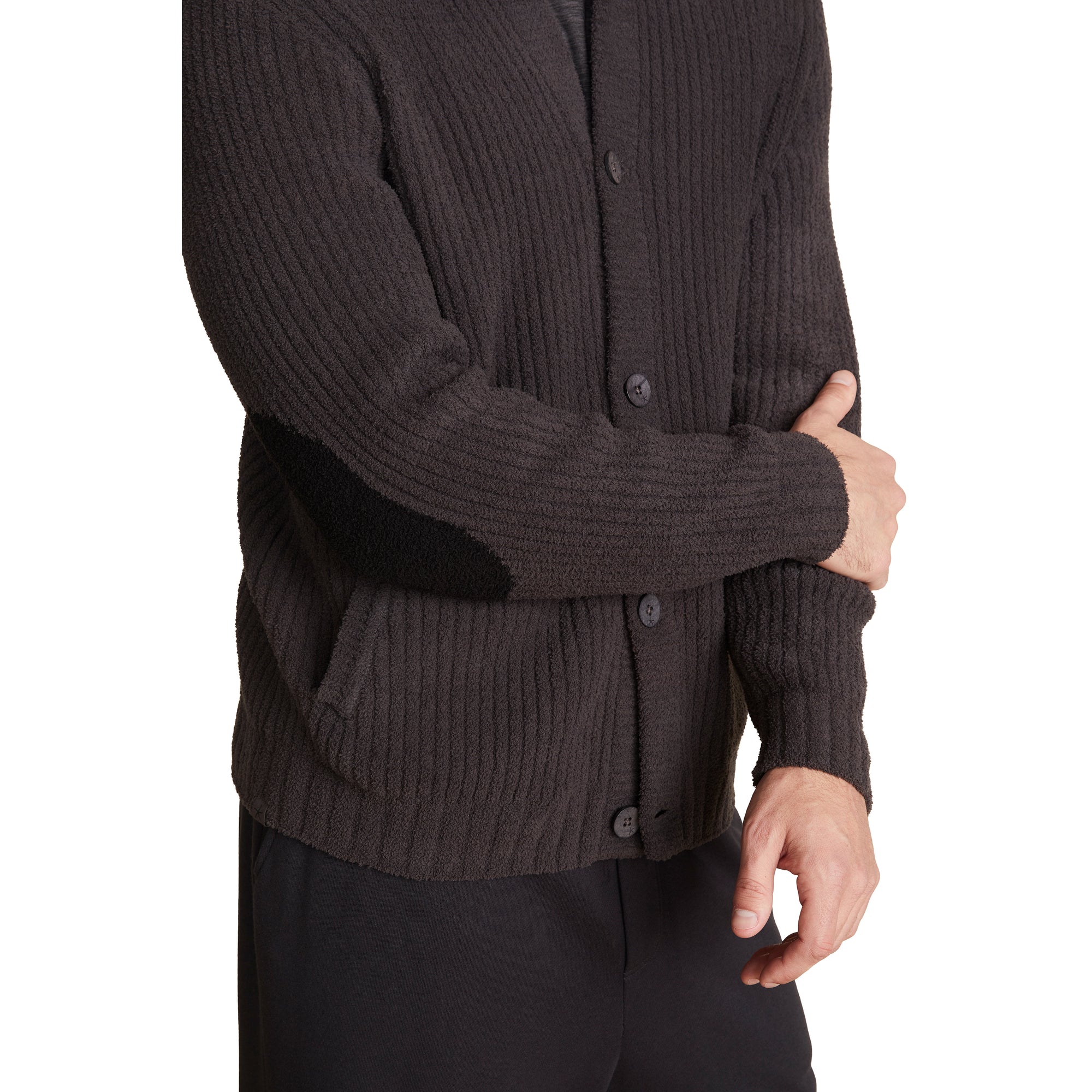 Cozychic Men's Elbow Patch Cardi | Carbon