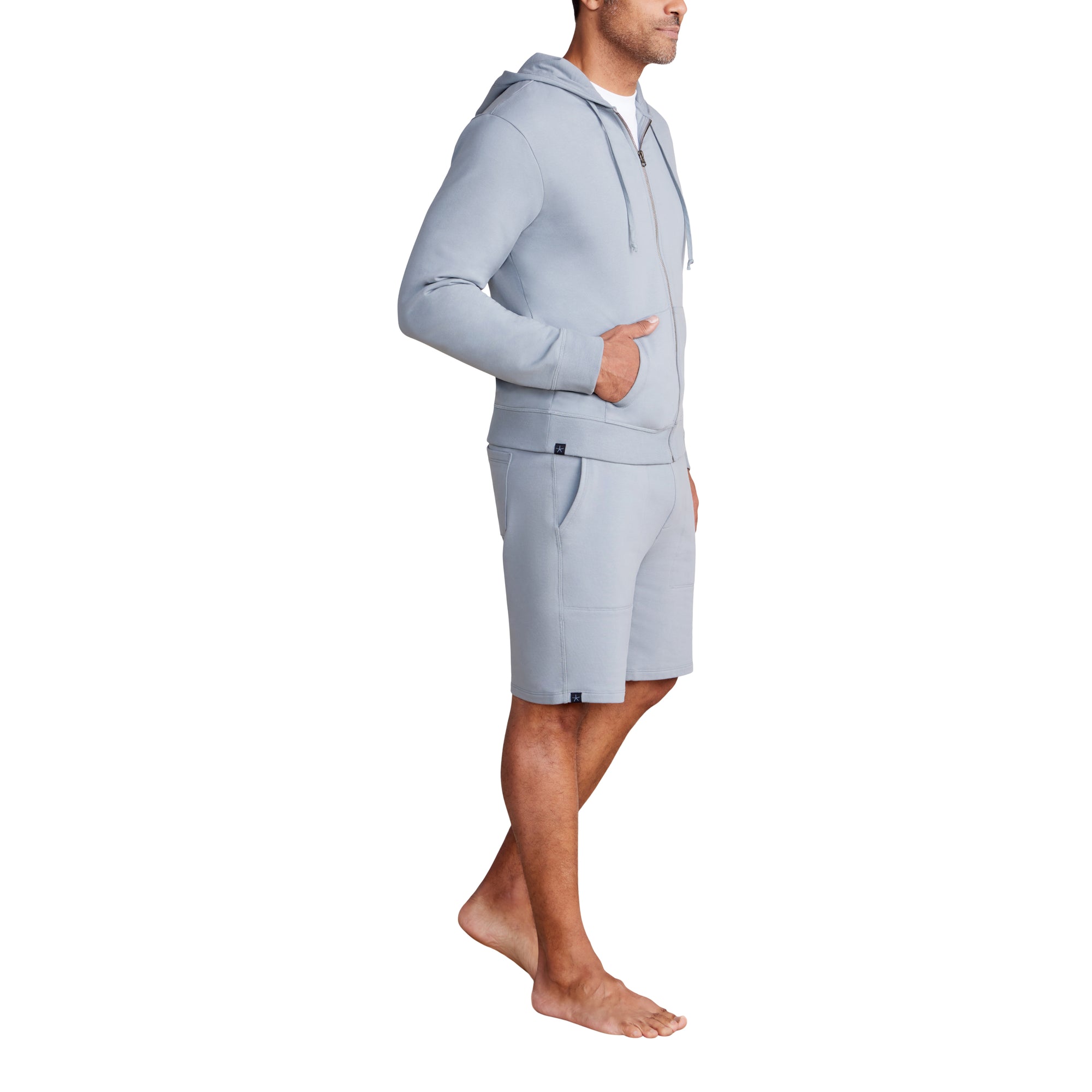 Malibu Collection Men's Pima Cotton Fleece Short | Dolphin Blue