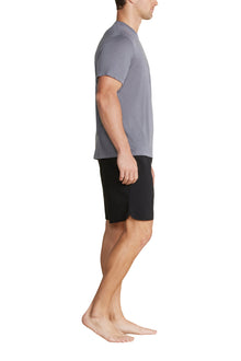 Mens | Malibu Collection Slub Burnout Cut Neck Tee | Coal