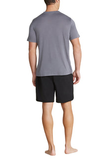 Mens | Malibu Collection Slub Burnout Cut Neck Tee | Coal