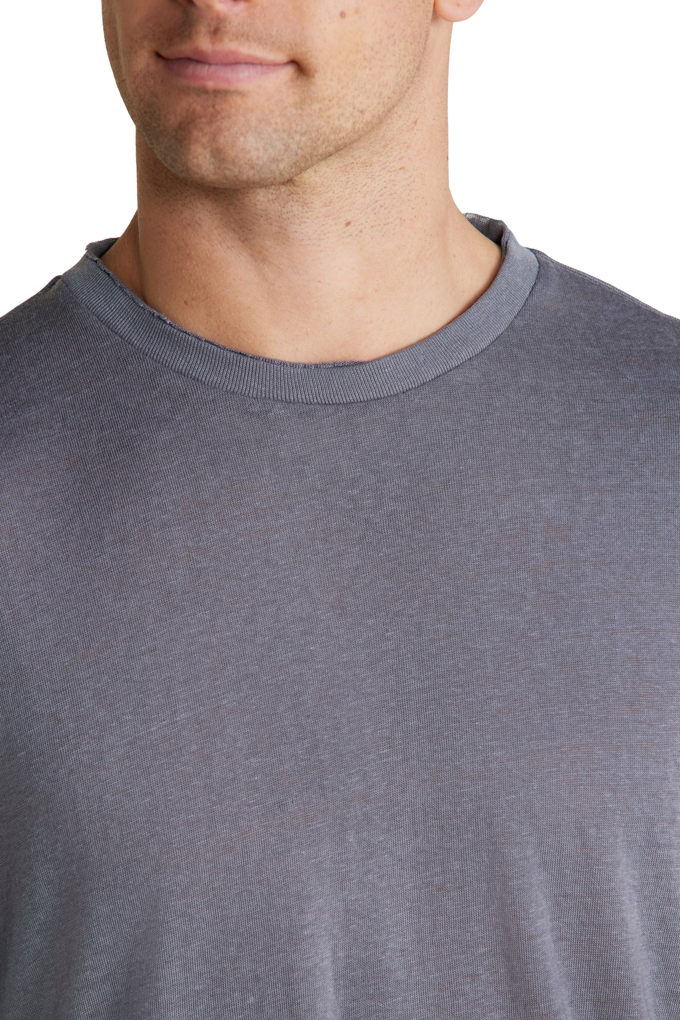 Mens | Malibu Collection Slub Burnout Cut Neck Tee | Coal