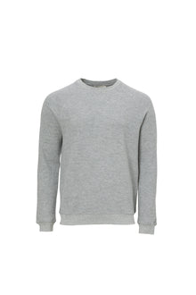 Mens | Malibu Collection Waffle Knit Raglan Pullover | Heather Gray