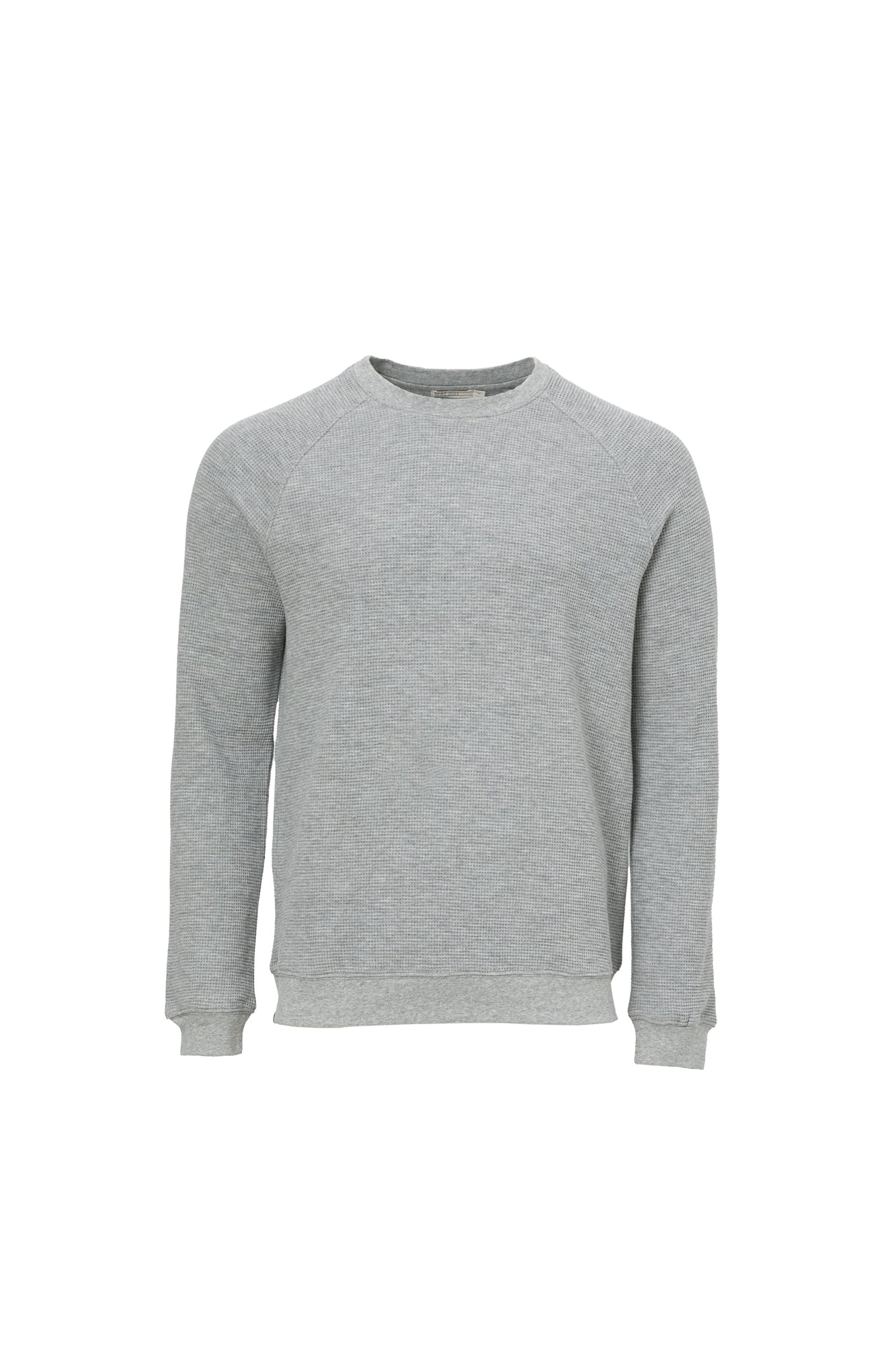Mens | Malibu Collection Waffle Knit Raglan Pullover | Heather Gray