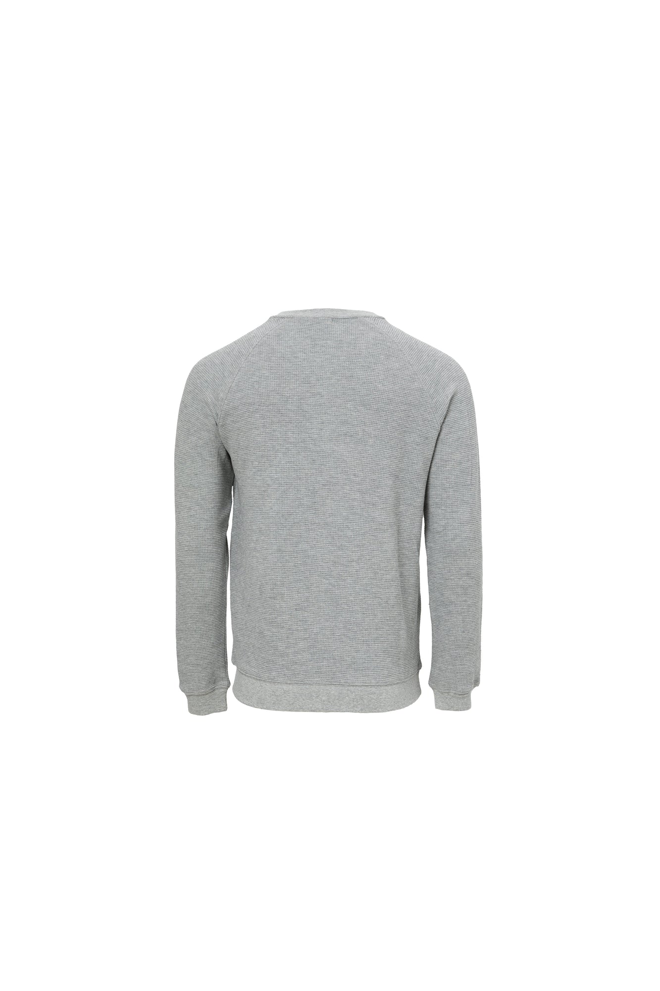 Mens | Malibu Collection Waffle Knit Raglan Pullover | Heather Gray