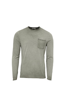 Mens | Malibu Collection Triblend Long Sleeve Pocket Tee | Mineral Olive Branch