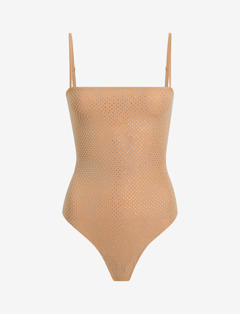 Party Starter Straight Cami Bodysuit::Crystal Buff::Main