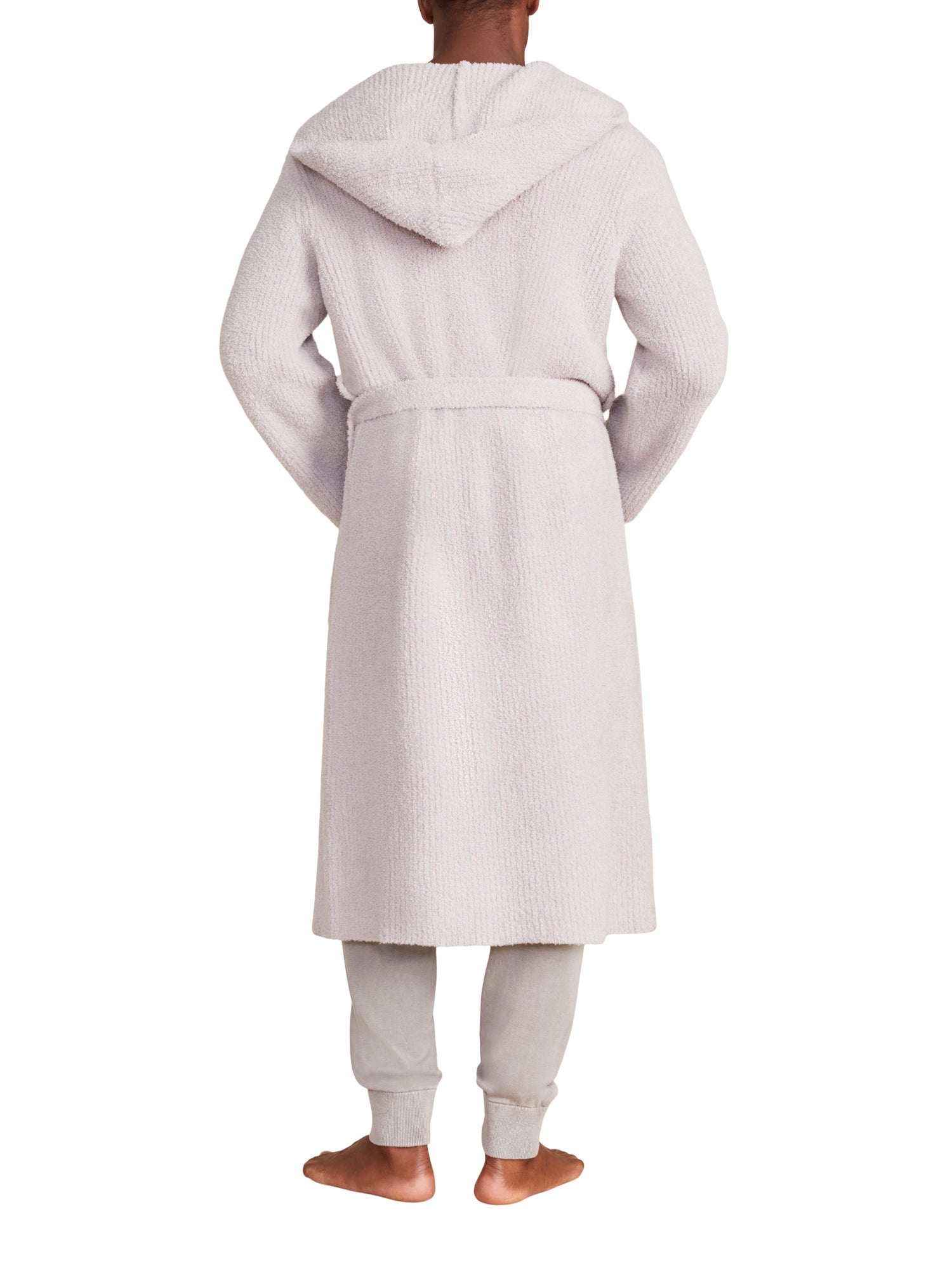 Unisex | CozyChic Ribbed Hooded Robe | Silver Ice