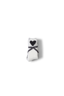Womens | CozyChic Heart Print Sock Set | Carbon/Pearl