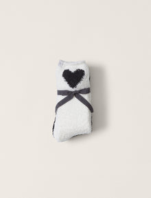 Womens | CozyChic Heart Print Sock Set | Carbon/Pearl