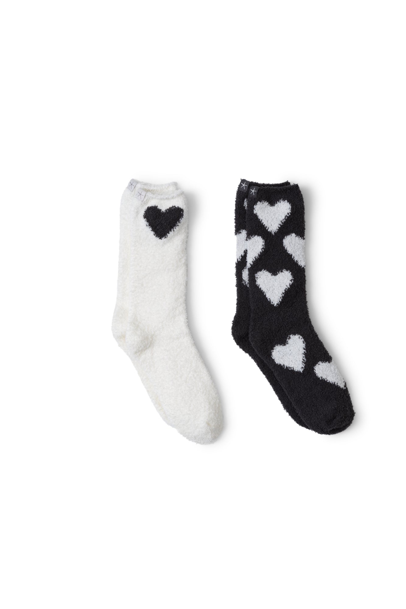Womens | CozyChic Heart Print Sock Set | Carbon/Pearl