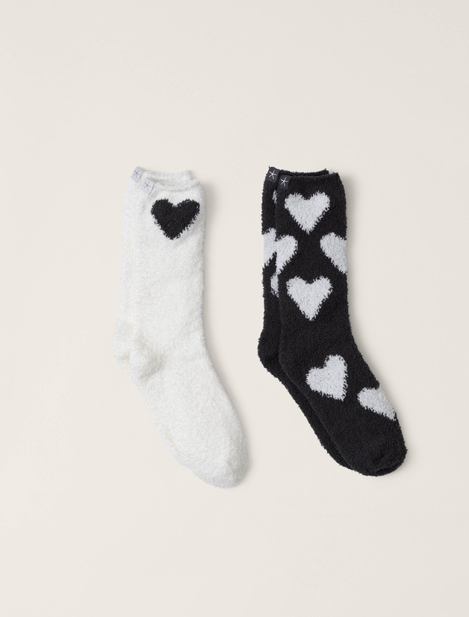Womens | CozyChic Heart Print Sock Set | Carbon/Pearl