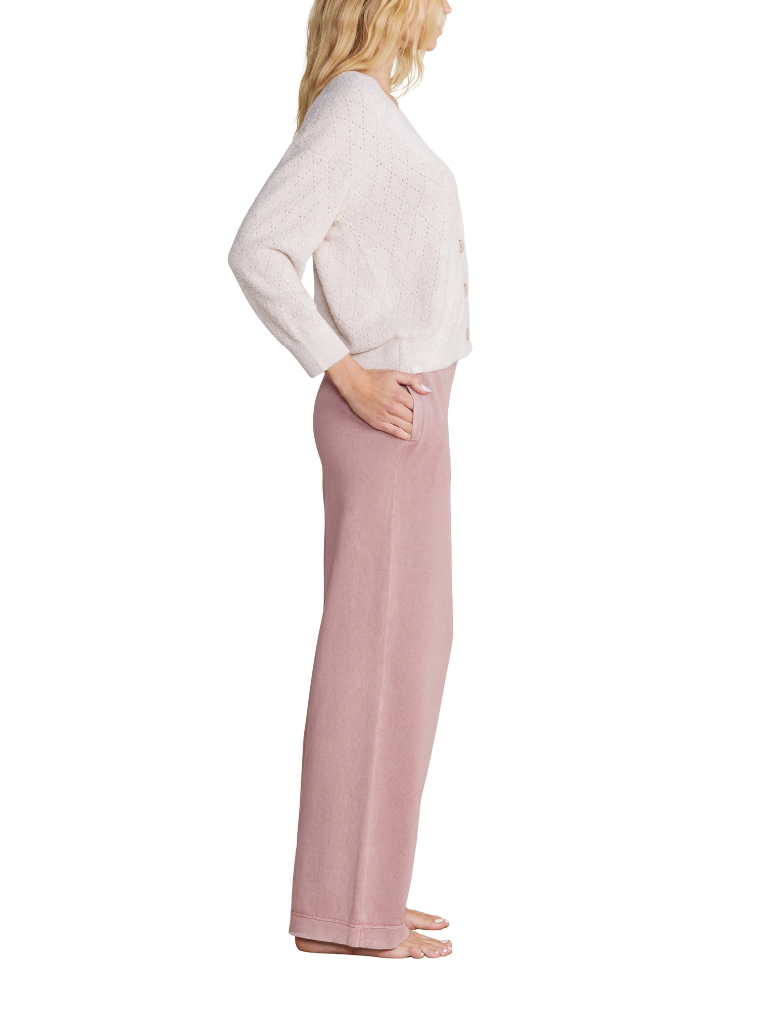 Womens | CozyChic Lite Diamond Pointelle Pullover | Chai