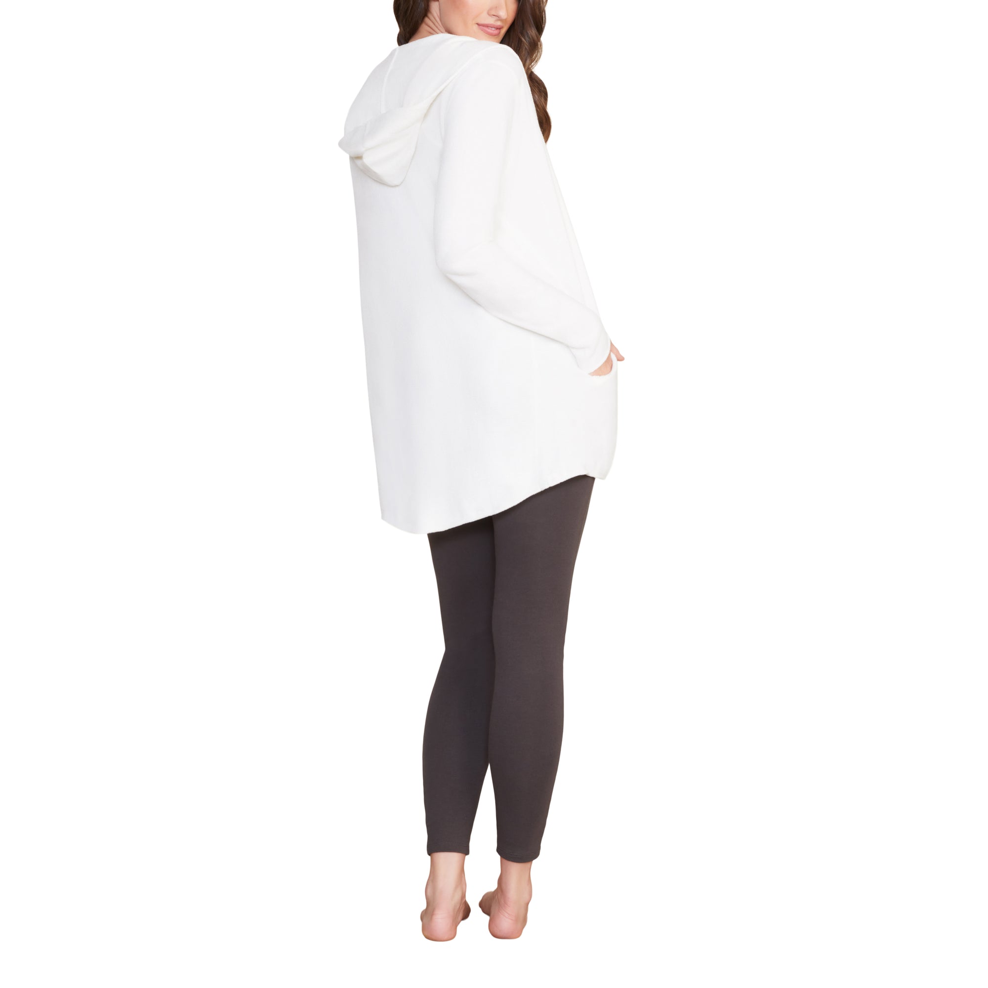 Cozychic Ultra Lite Hooded Cardi | Pearl