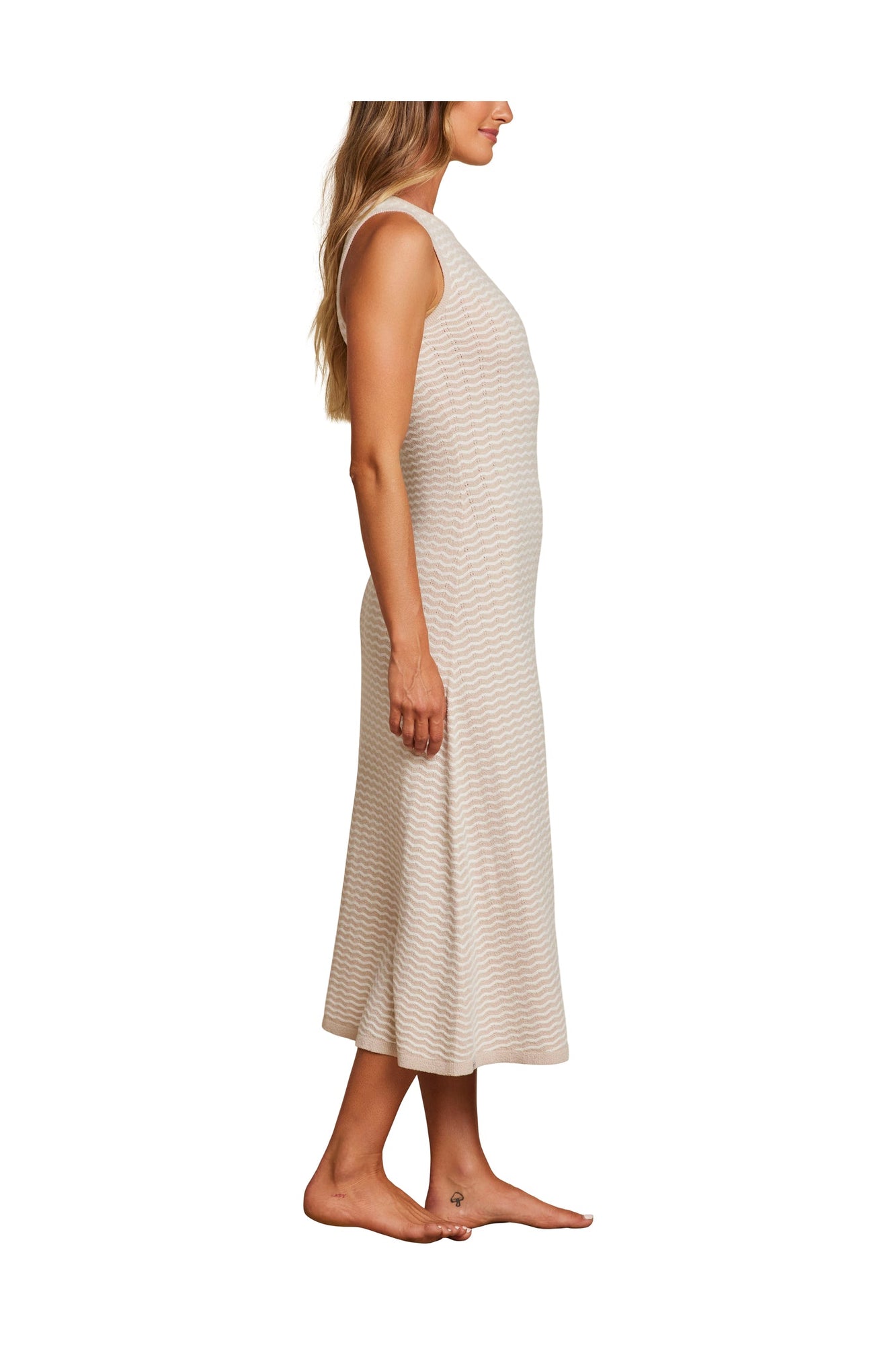 Womens | Cozychic Ultra Lite Pointelle Tank Dress | Stone/Pearl