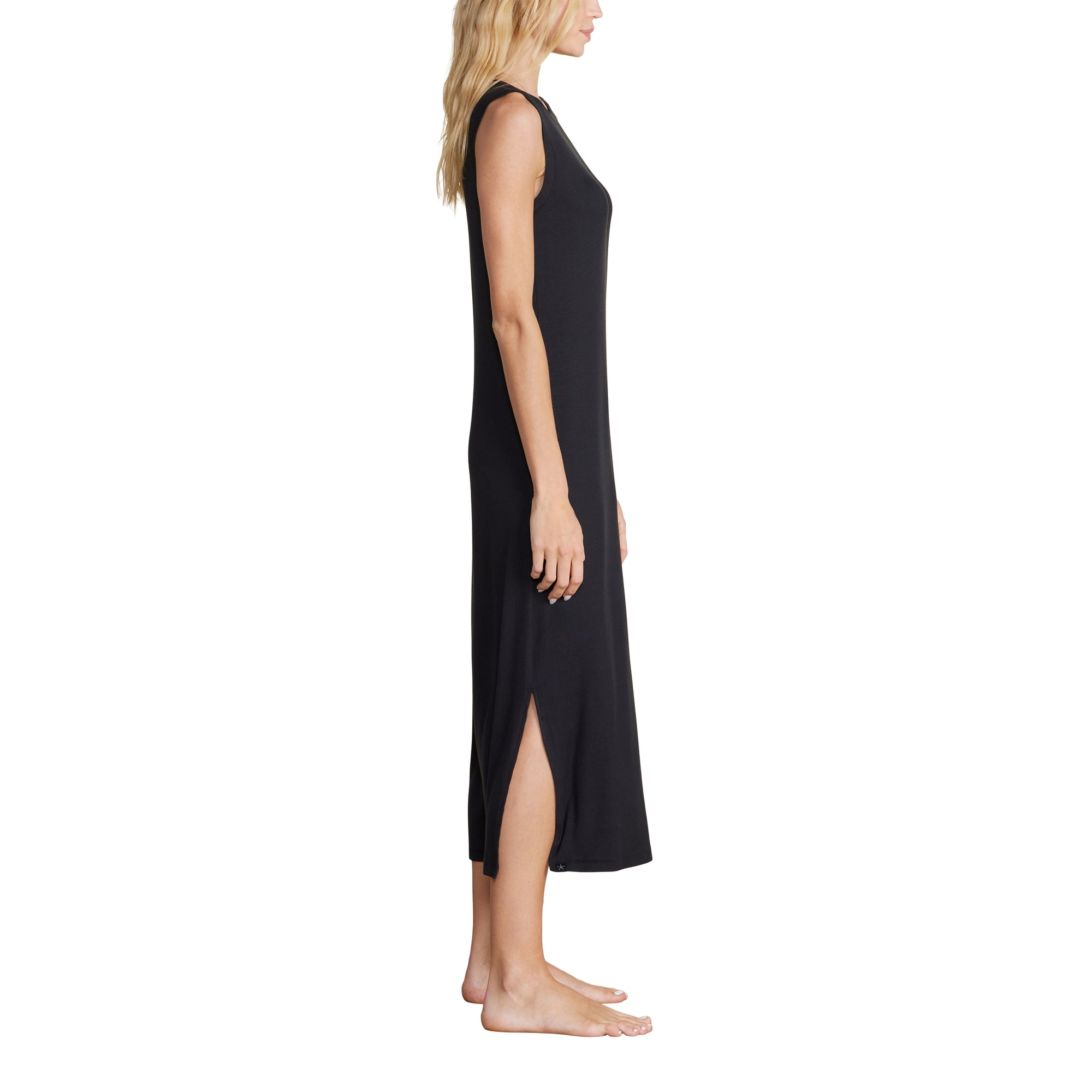 Malibu Collection Ultra Soft Rib Tank Dress | Black