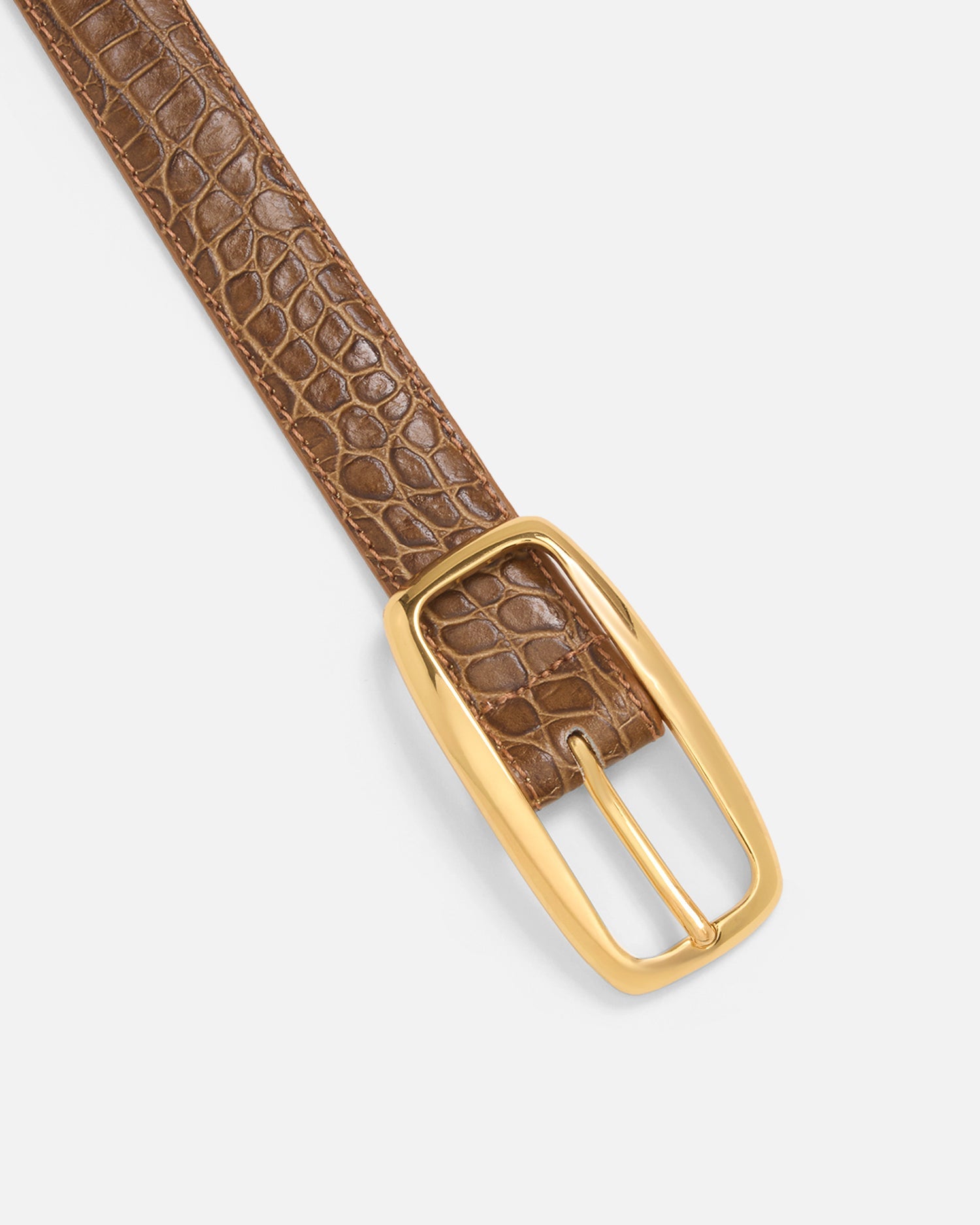 No. 19 Belt | Tuscan Croc/Gold