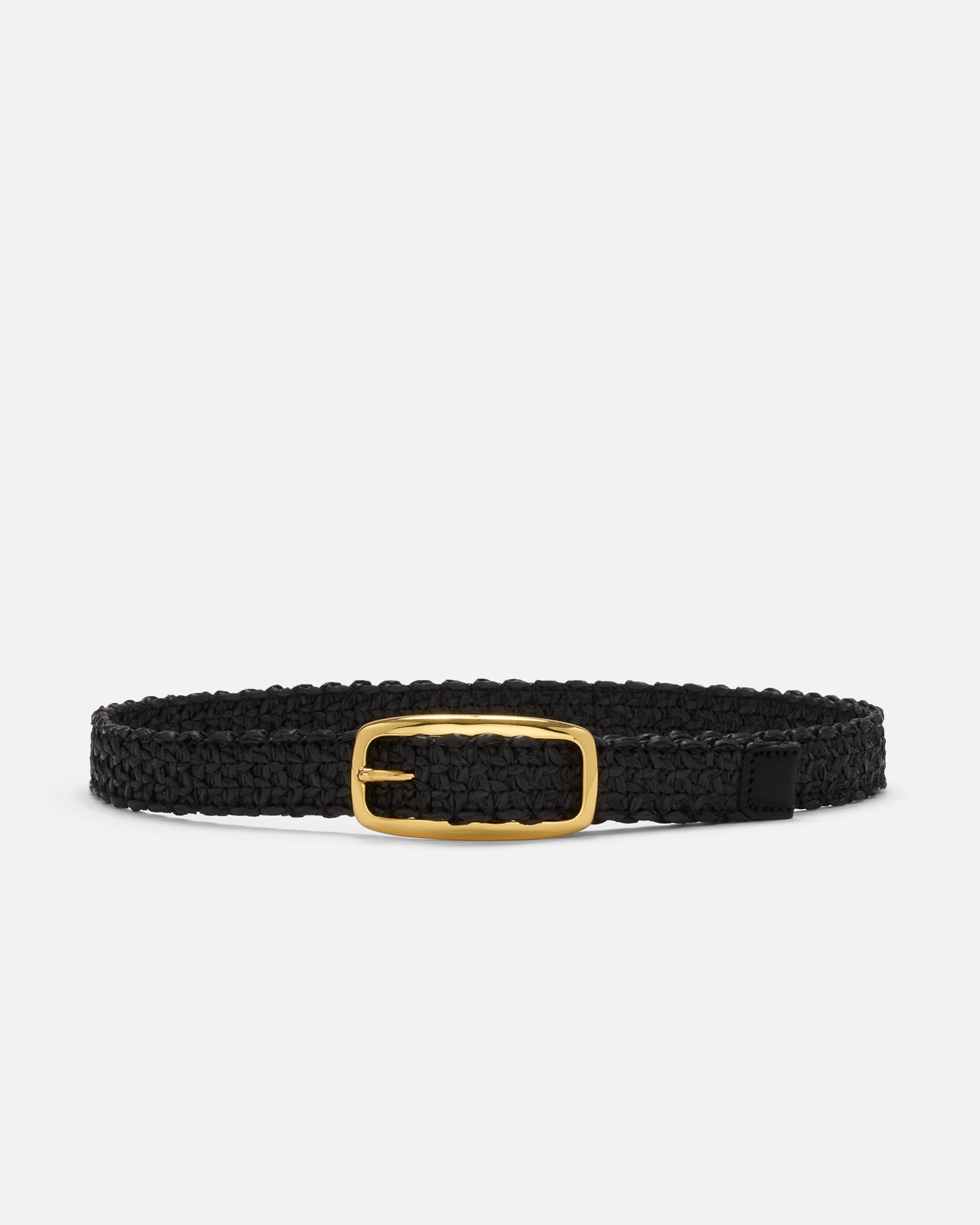 Raffia Belt | Black-Raffia-Gold