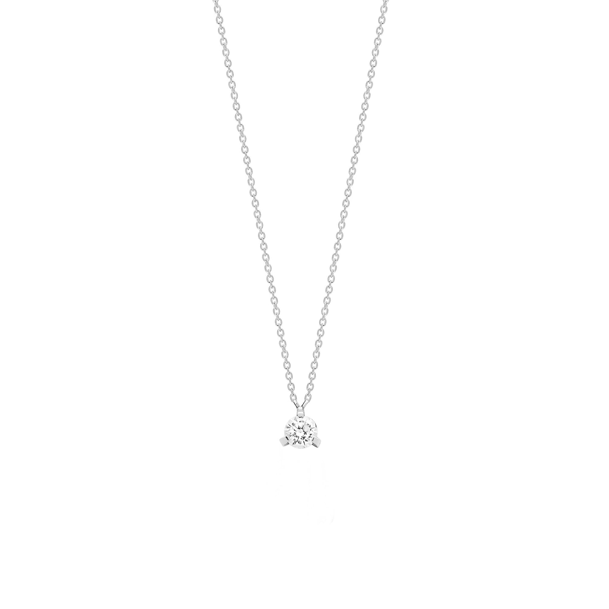 Be Mine Maria White Diamond Necklace | 18K White Gold