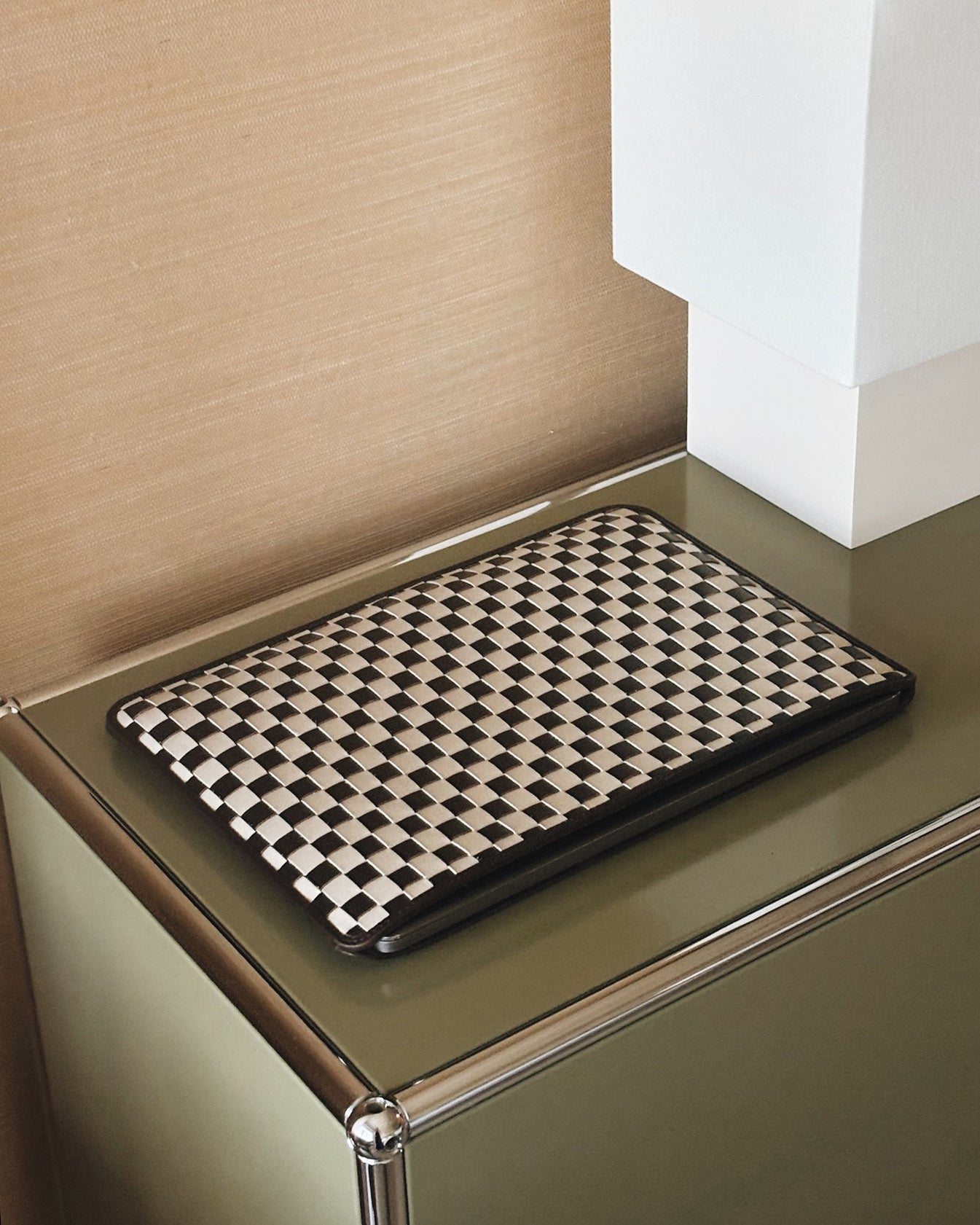Lia Laptop Case - Check | Brown/Cream