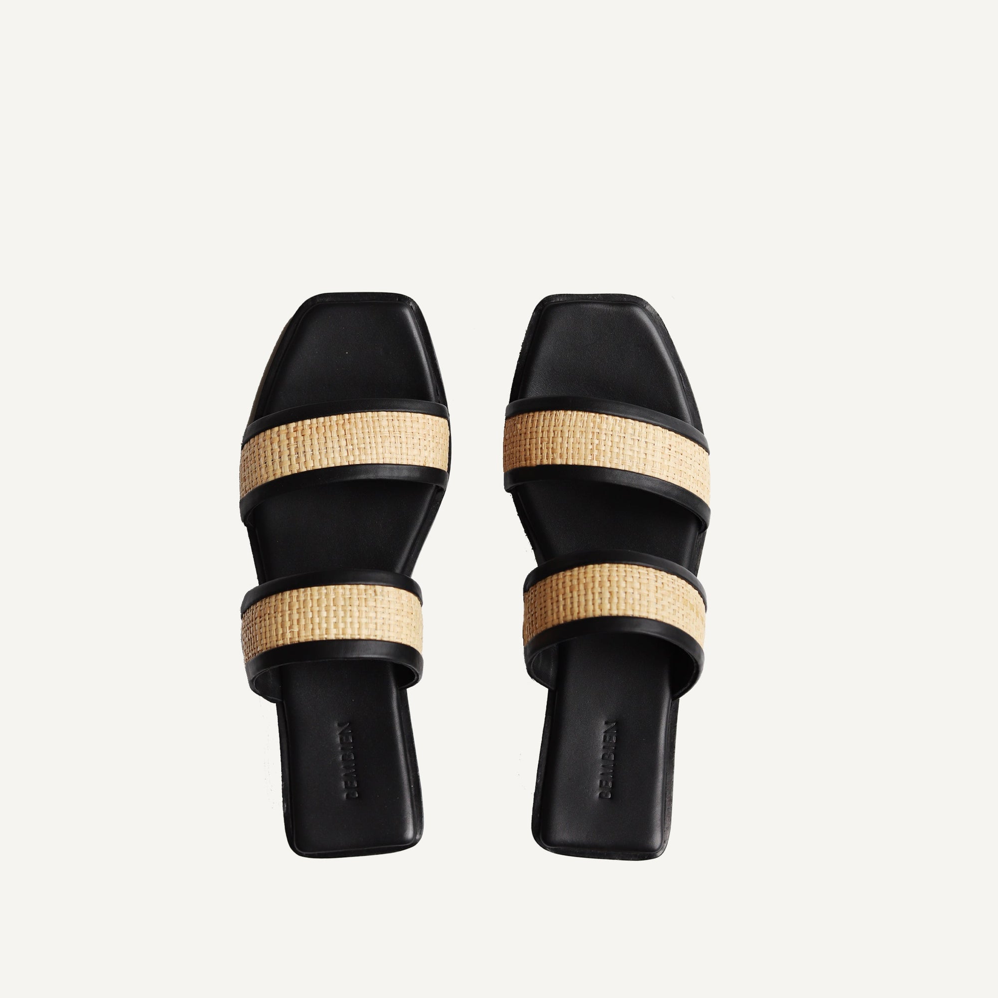 Bria Slide | Black Raffia