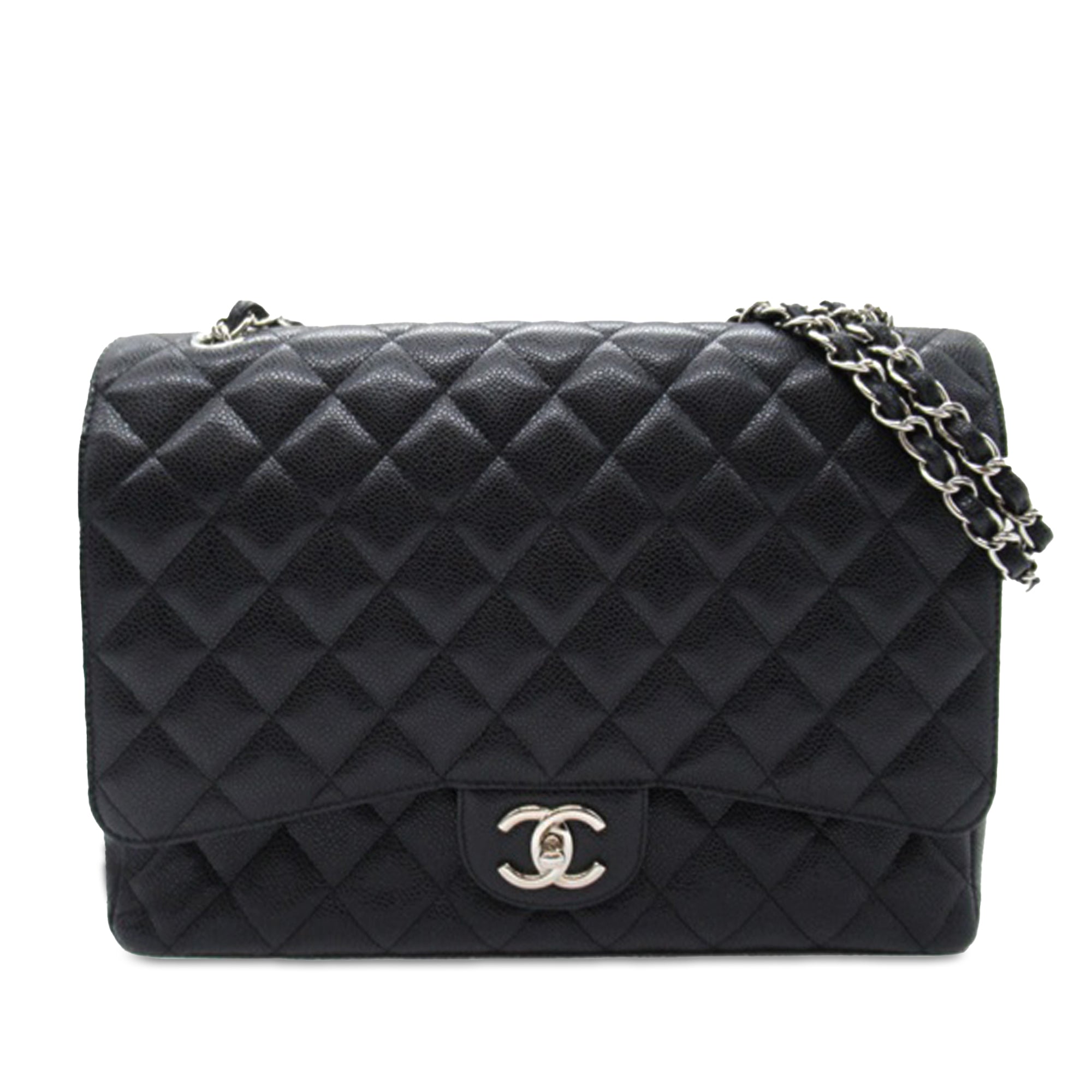 Chanel | Pre-Owned Maxi Classic Caviar Double Flap | Black