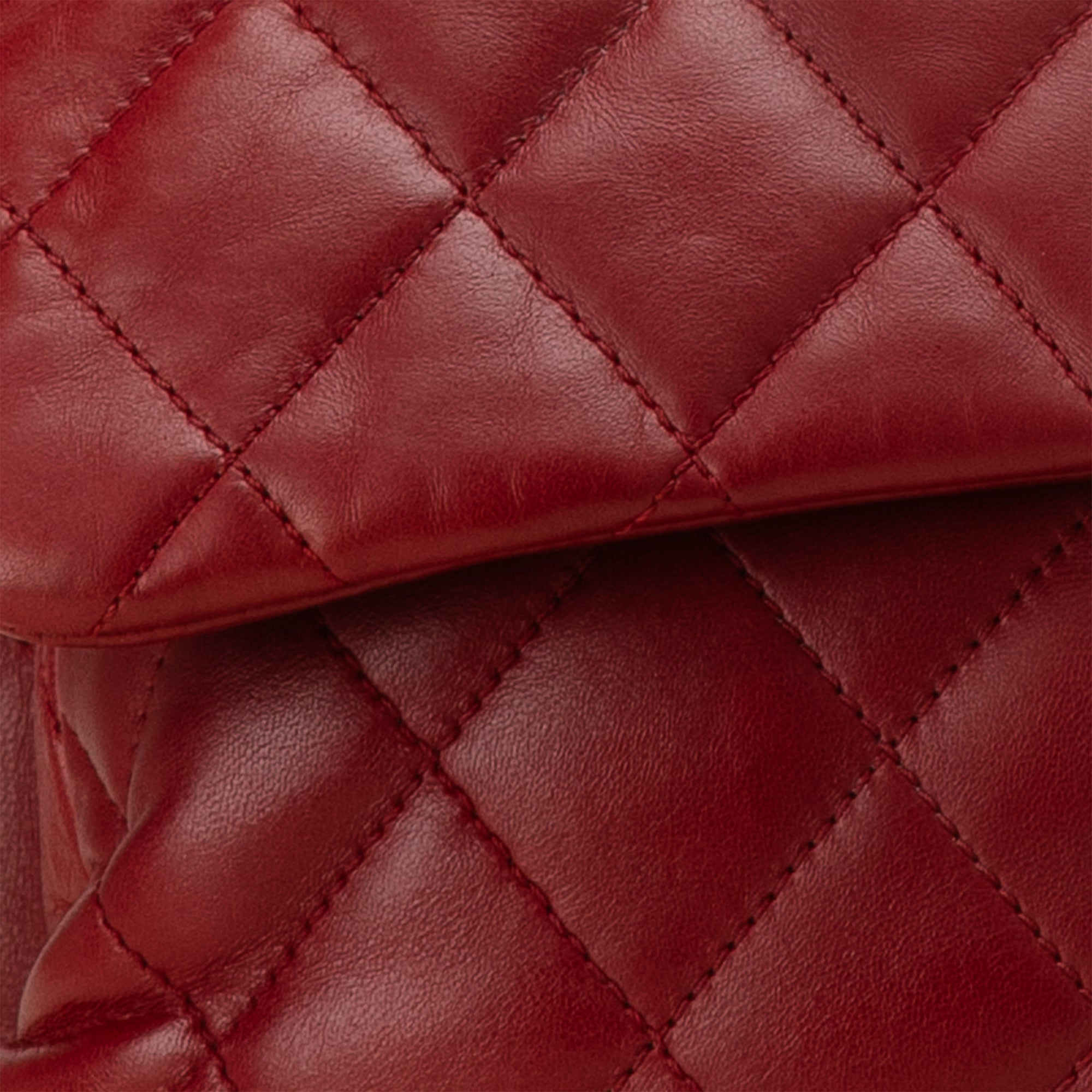 Chanel | Pre-Owned Maxi Lambskin 3 Accordion Flap | Red