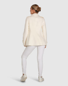 Women | Bad Girl Wool Blend Moto Coat | Cream
