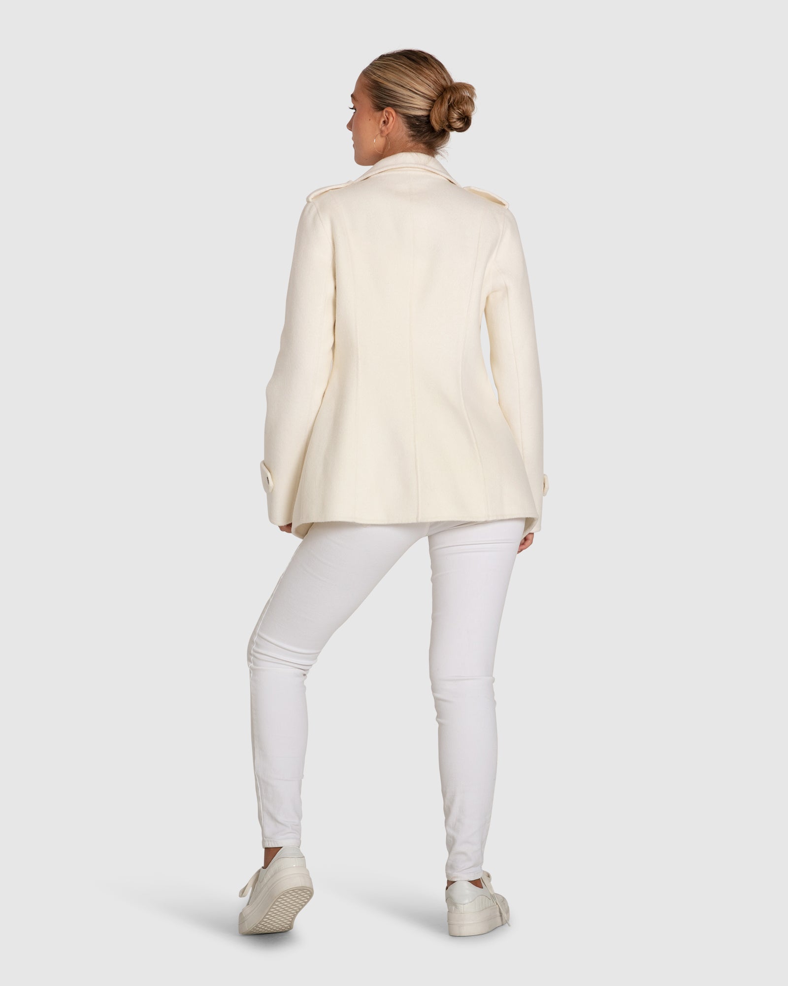 Women | Bad Girl Wool Blend Moto Coat | Cream