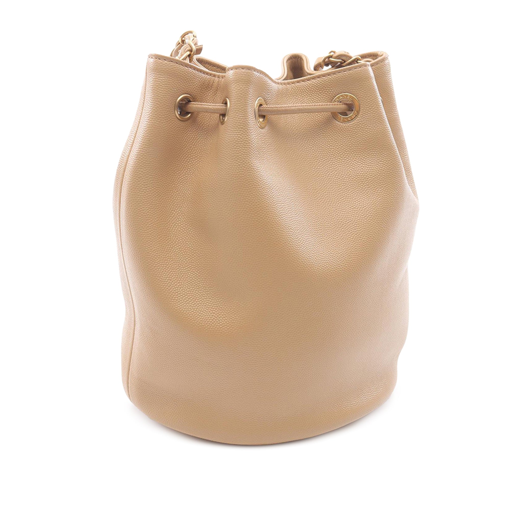 Chanel | Pre-Owned CC Deauville Drawstring Bucket Bag | Neutral