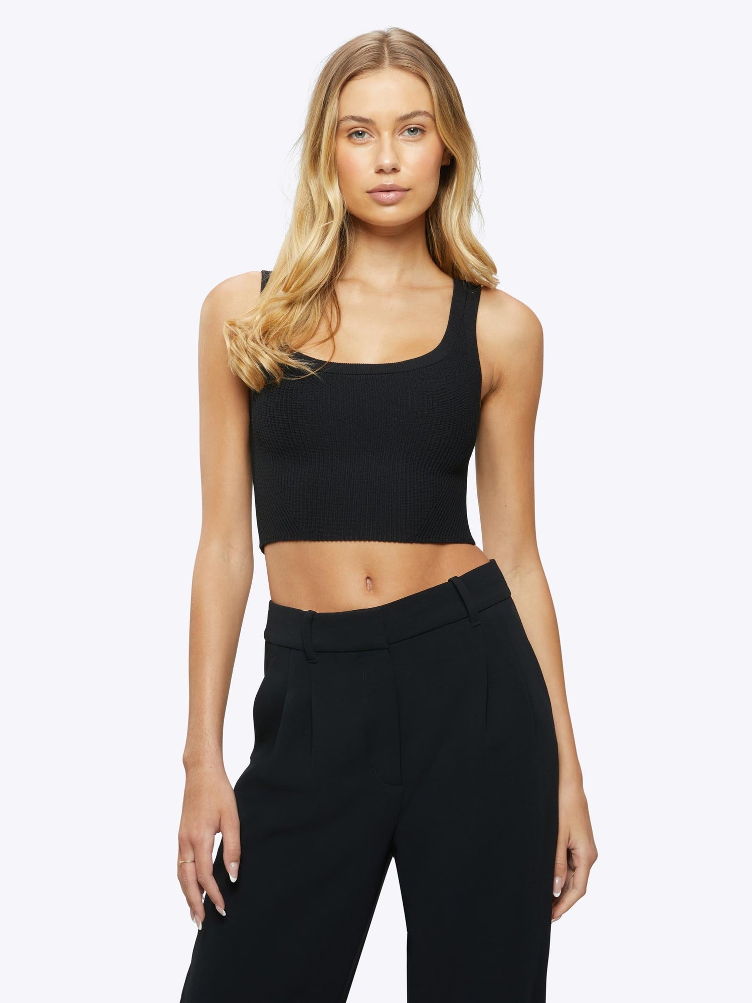 Womens | Coreflex Wide Strap Tank Cropped | Black