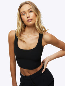 Womens | Coreflex Wide Strap Tank Cropped | Black