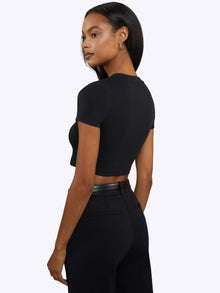Womens | Tomboy Tee Cropped | Black Slim-fit Tomboy-Cotton™ | Black