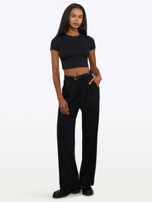 Womens | Tomboy Tee Cropped | Black Slim-fit Tomboy-Cotton™ | Black