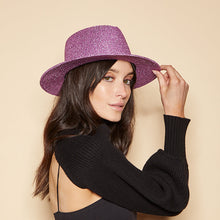 Blaine Metallic Braid Geometric-Crown Fedora | Lilac