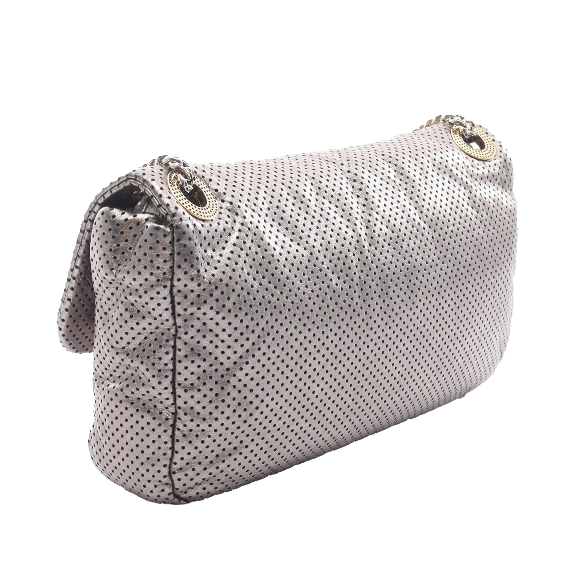 Chanel | Pre-Owned Reissue Perforated Calfskin Drill Flap | Silver