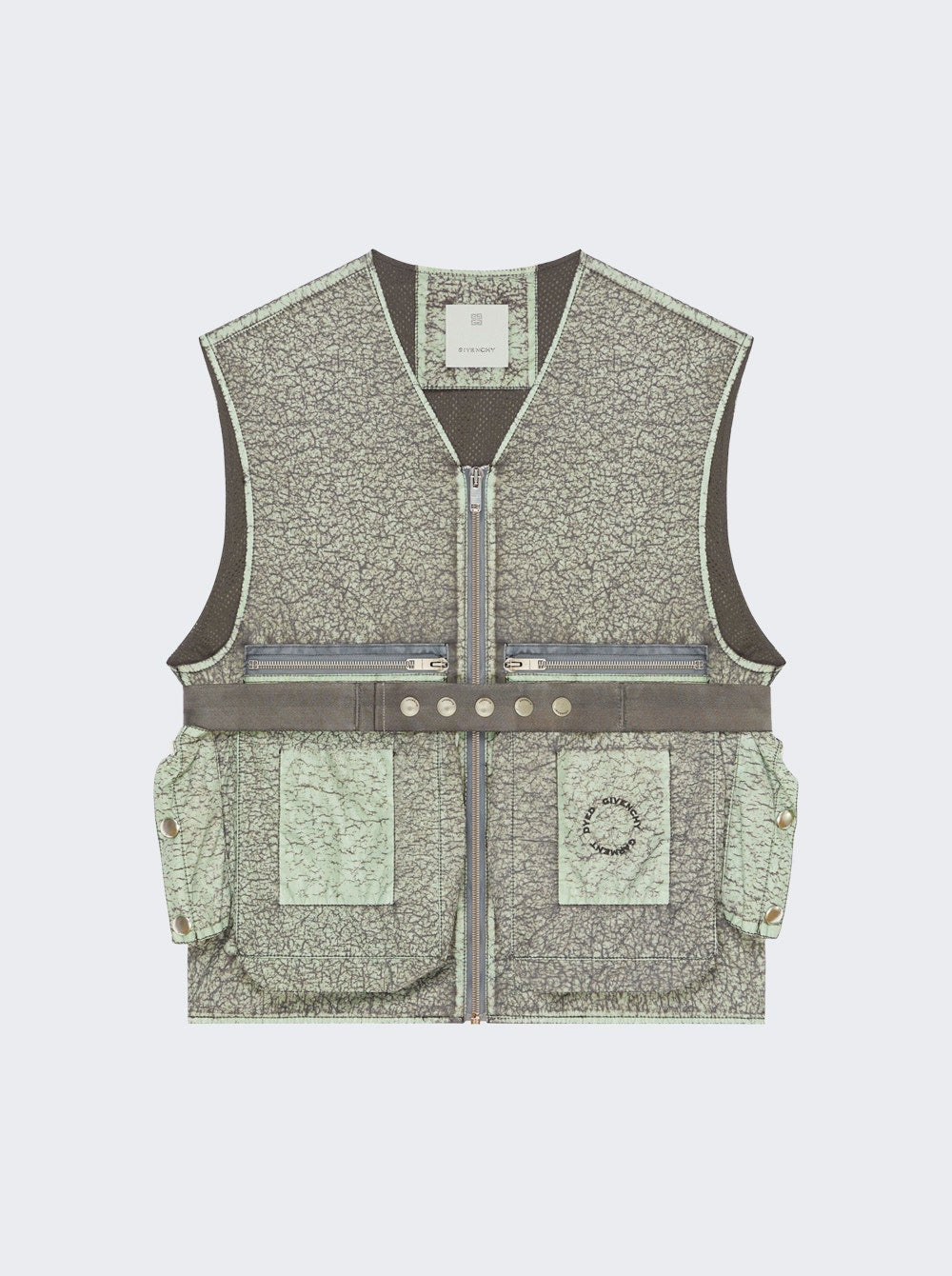 Men | Givenchy | Crackled Effect Vest | Medium Grey