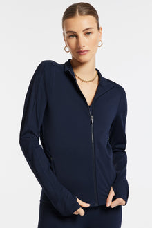 Bandier | Encore Full Zip Jacket | Navy Blazer