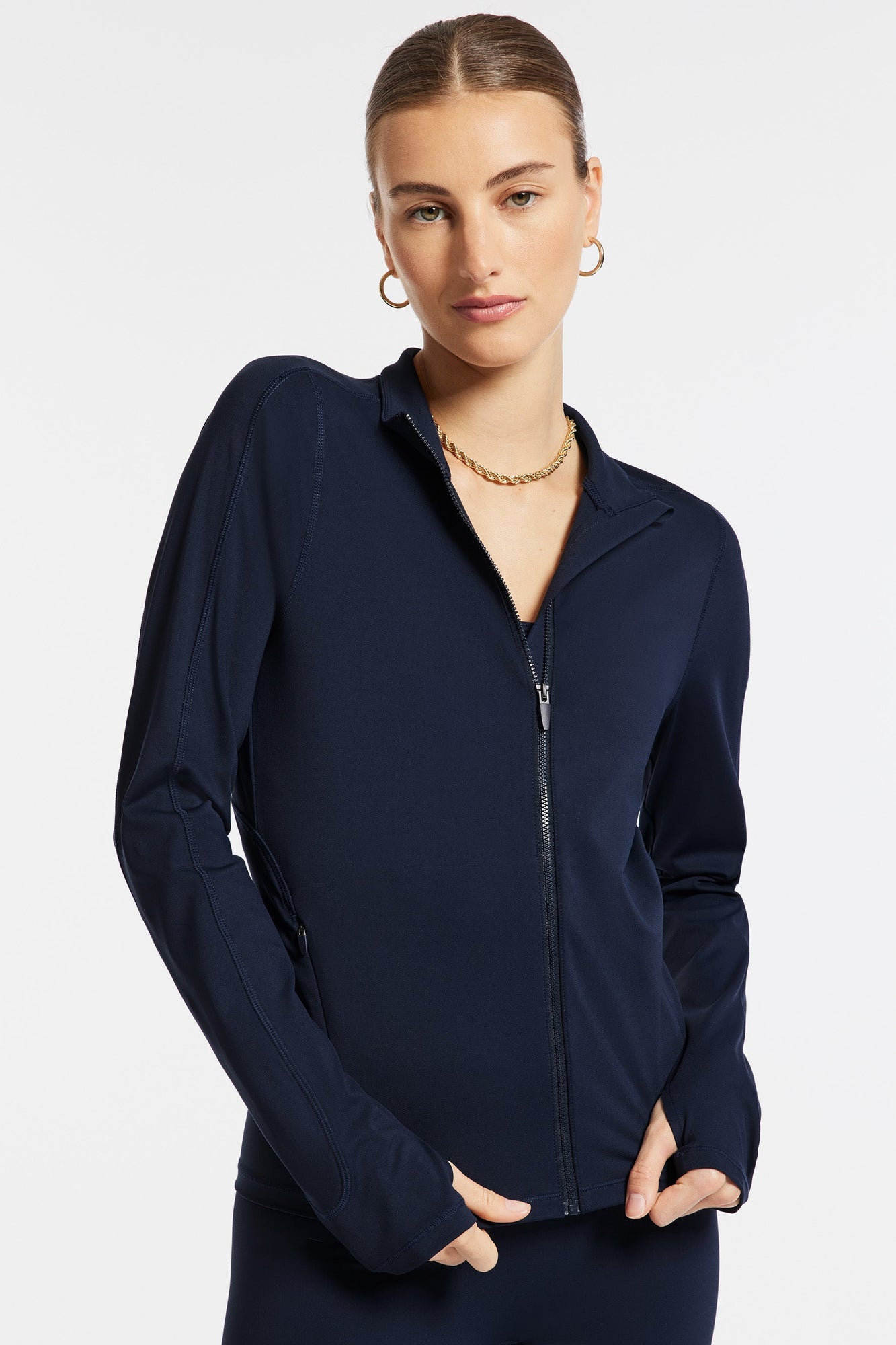 Bandier | Encore Full Zip Jacket | Navy Blazer