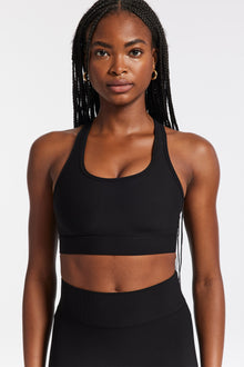 Bandier | Center Stage Rib Bra | Black