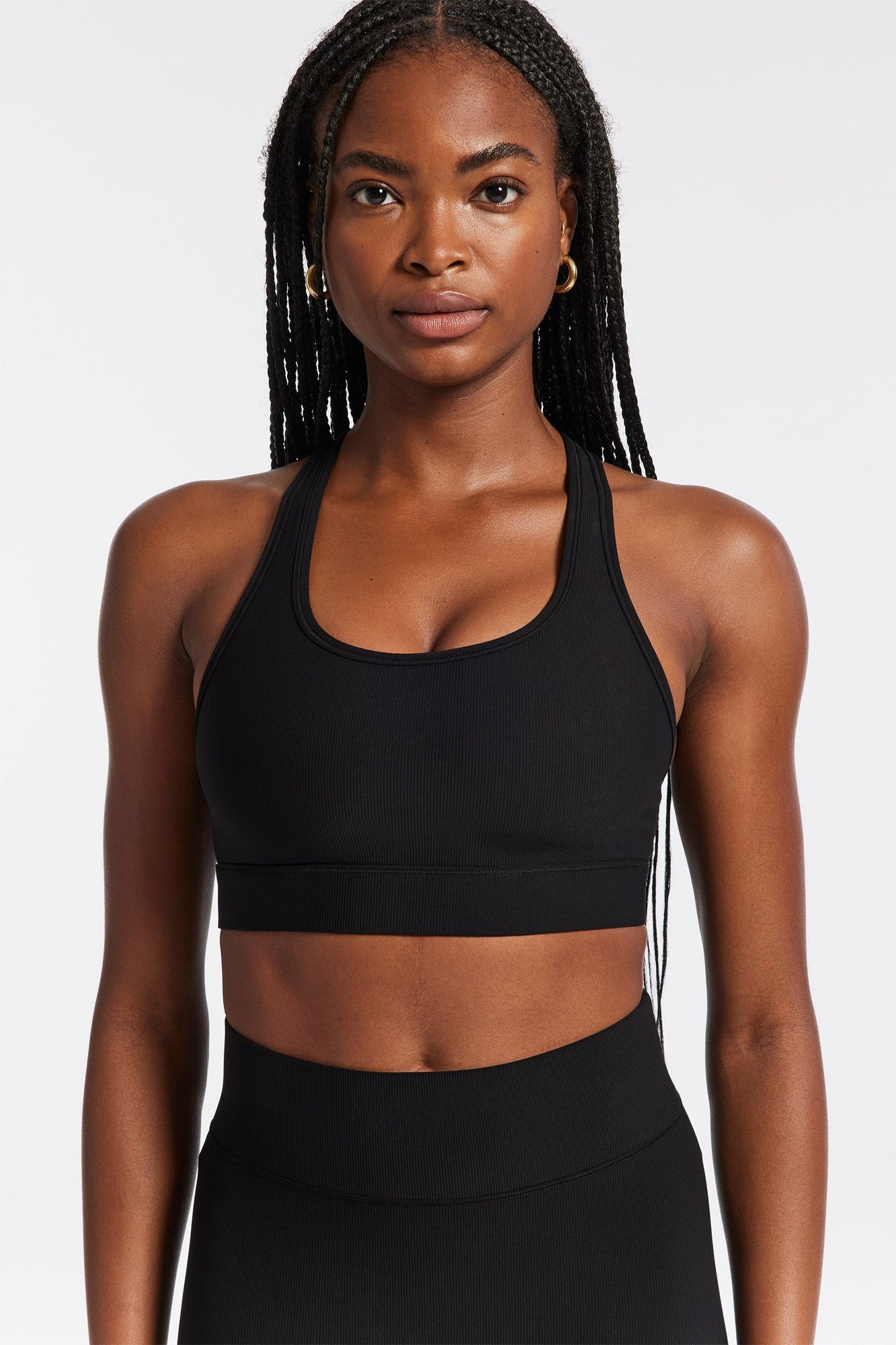 Bandier | Center Stage Rib Bra | Black