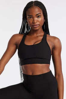 Bandier | Center Stage Rib Bra | Black